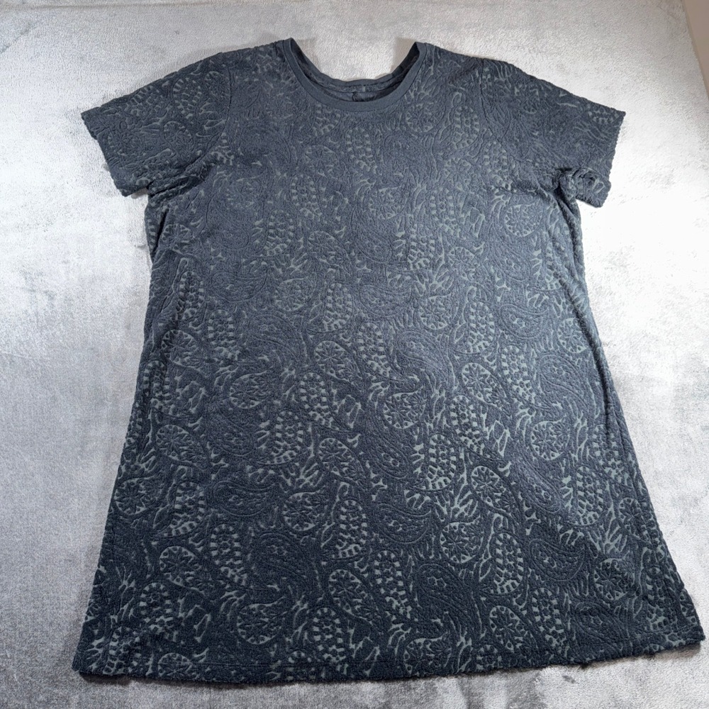 Swimsuits For All Gray Paisley Terry Cloth Beach Cover Up Dress 22/24 NEW
